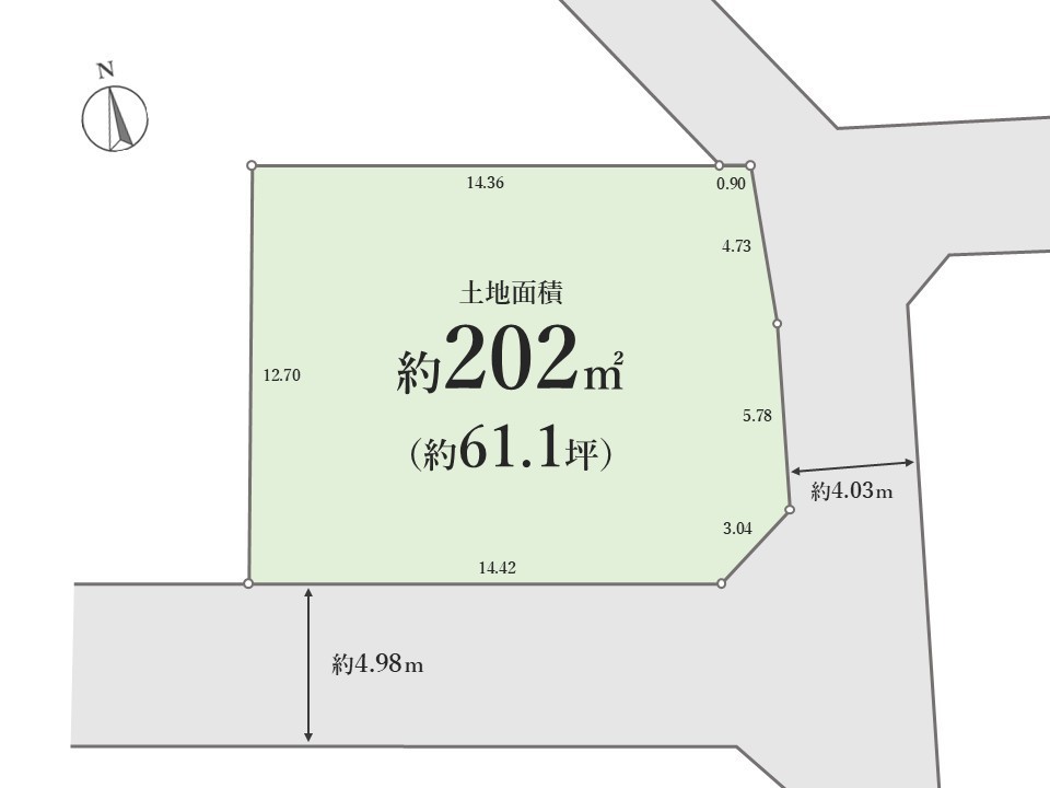 府中市栄町1丁目　建築条件なし売地　全1区画画像