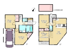 間取り：３SLDK+カースペース１台
