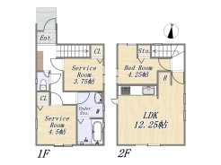 【間取り図】1号棟　1LDK+2S