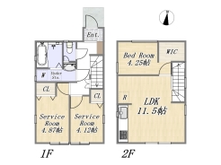 【間取り図】3号棟　1LDK+2S