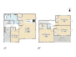 【16号棟】
Plan：4LDK+WIC+Pantry+ワイドバルコニー+カースペース2台
土地面積：142㎡（42.95坪）
建物面積：106.19㎡（32.12坪）