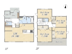 【9号棟】
Plan：4LDK+SIC+ワイドバルコニー+カースペース
土地面積：141.00㎡（42.65坪）
建物面積：99.98㎡（30.24坪）