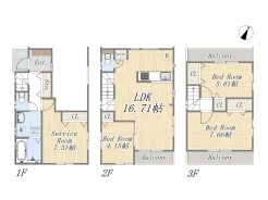 【6号地　参考プラン】
3SLDK+パントリー+ビルトインガレージ
建物参考価格：1500万円／建物面積：107.12㎡／土地建物総額：6980万円～

