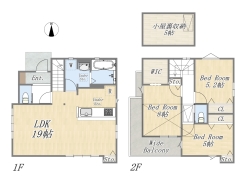3号棟　3LDK+小屋裏収納+WIC+ワイドバルコニー+カースペース2台