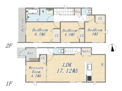【6号棟】
Plan：4LDK+Pantry+カースペース2台