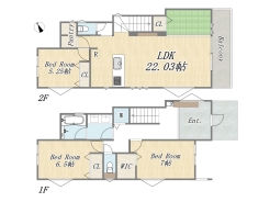 【参考プラン】
Plan：3LDK+WIC+Pantry+カースペース
建物参考価格：2650万円／建物面積：117.79㎡
