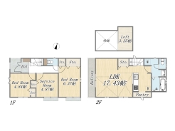 【A号棟】
Plan：2SLDK+Pantry+Loft+カースペース
