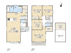 3LDK+WIC+Pantry+Loft+カースペース2台