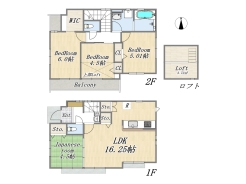 【間取り図】1号棟　4LDK+WIC+ロフト+床下収納
