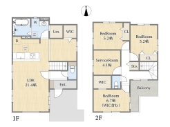 【間取り図】1号棟　3SLDK+WIC
