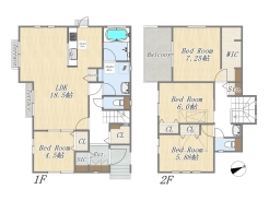 【間取り図】4LDK+2WIC+SIC+Pantry+小屋裏収納+ワイドバルコニー