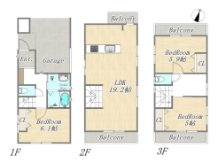 【間取り図】3号棟　3LDK
