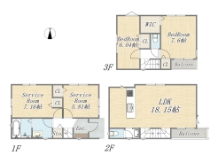 【3号地　参考プラン】
Plan：2LDK+2S
建物参考価格：1550万円
建物面積：103.35㎡
