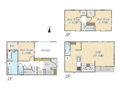 【間取り図】5号棟　3LDK+WIC+Pantry
