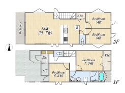 【A号地　参考プラン】
建物面積：102.67㎡　4LDK+SIC+WIC