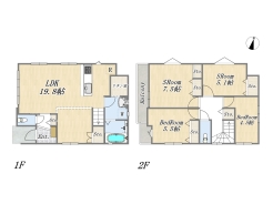 【間取り図】2号棟　2LDK+2S
