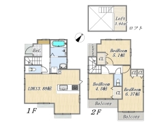 【間取り図】1号棟　3LDK+ロフト+床下収納
