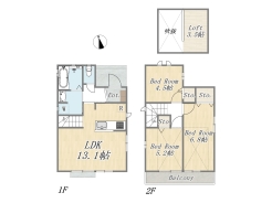 【A号棟】
Plan：3LDK+Loft+カースペース