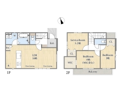 【間取り図】2SLDK+パントリー+WIC
