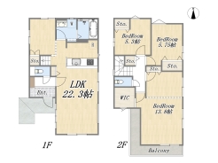 【1号棟】3LDK+WIC+カースペース2台可
