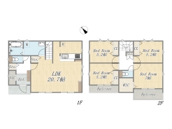 【間取り図】
Plan：4LDK+WIC+SIC+カースペース2台