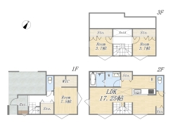 【間取り図】
A号棟　3LDK+WIC+ビルトインガレージ