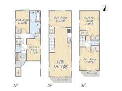 【間取り図】1号棟　3LDK+2S+ビルトインガレージ
