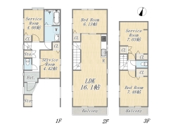 【間取り図】2号棟　2LDK+3S+ビルトインガレージ
