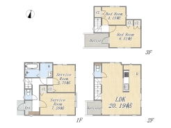 【間取り図】10号棟　2LDK+2S+カースペース
