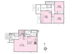 【間取り図】3LDK+2WIC+SIC+Pantry+カースペース
