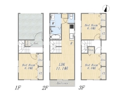 【間取り図】3LDK+カースペース