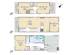 【間取り図】3SLDK+ワイドバルコニー+ビルトインガレージ
