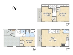 【間取り図】3LDK+カースペース