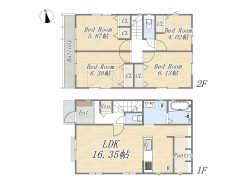 【3号棟】4LDK+Pantry+小屋裏収納+カースペース2台