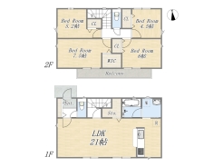 【間取り図】4LDK+WIC+カースペース2台
