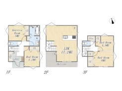 【間取り図】2号棟　3SLDK+カースペース
