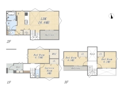 【間取り図】1号棟　3SLDK+WIC+ビルトインガレージ