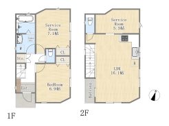 【間取り図】2号棟　1LDK+2S
