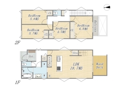 【6号棟】4LDK+Pantry+ウッドデッキ+カースペース