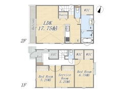 【間取り図】2SLDK+3WIC+SIC+キャットウォーク+カースペース
