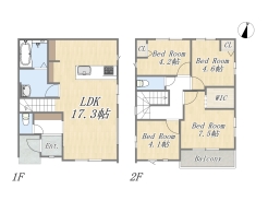 【2号棟】4LDK+WIC+カースペース2台
