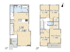 【3号棟】4LDK+WIC+カースペース2台
