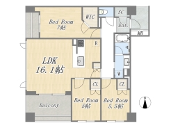 【間取り図】3LDK+WIC+SC
