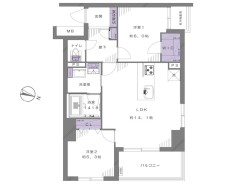 【間取り図】2LDK+WIC
