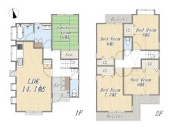 【間取り図】5LDK+小屋裏収納+カースペース2台可