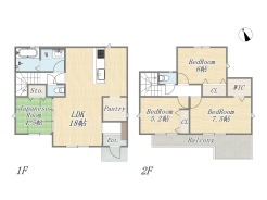 【2号地　参考プラン】
建物面積：100㎡（30坪）/建物参考価格：1603万円