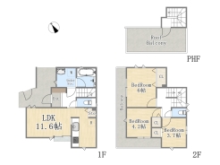 【間取り図】3LDK+ルーフバルコニー+カースペース
