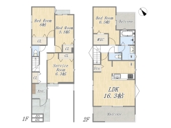 【A号地　参考プラン】
3SLDK+WIC+ルーフバルコニー+ビルトインガレージ
建物面積：99.77㎡(30.12坪)
建物参考価格：2165万円～