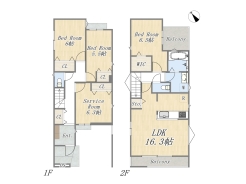 【B号地　参考プラン】
3SLDK+WIC+ルーフバルコニー+ビルトインガレージ
建物面積：99.77㎡(30.12坪)
建物参考価格：2127万円～