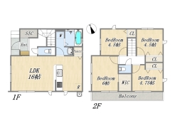 【間取り図】4LDK+WIC+Pantry
